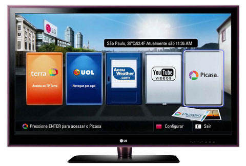 LG lança linha de TV com recurso para conexão à internet